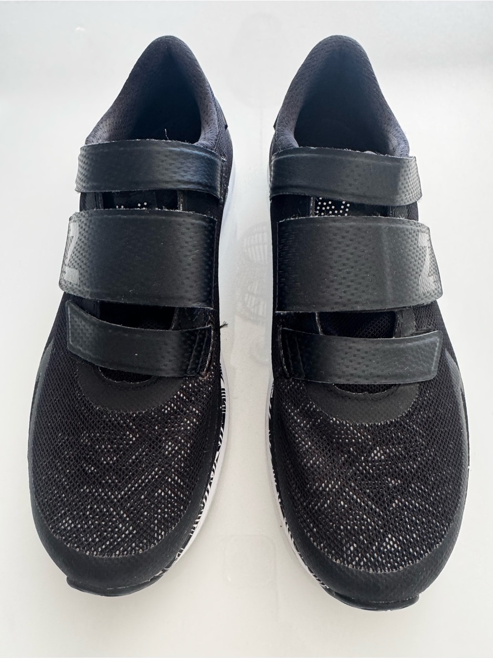New Balance Black Cycling Velcro Strap Sneakers SPD installed